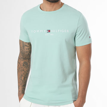 Tommy Hilfiger - Tee Shirt Slim Logo 1797 Vert Clair