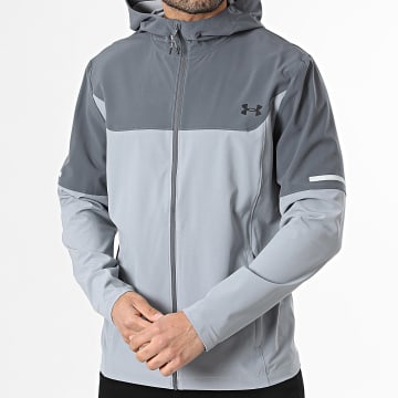 Under Armour - Light Gray Gris Anthracite Zip Utility Tech Utility Jacket 6004967