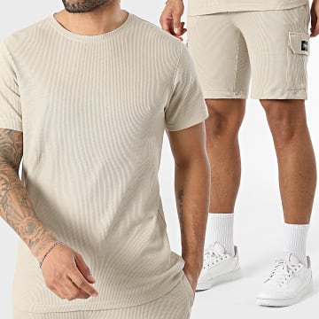 Deeluxe - Conjunto T-Shirt E Short Cargo Waffle Mckay Hobart 05T1057M T757M Bege