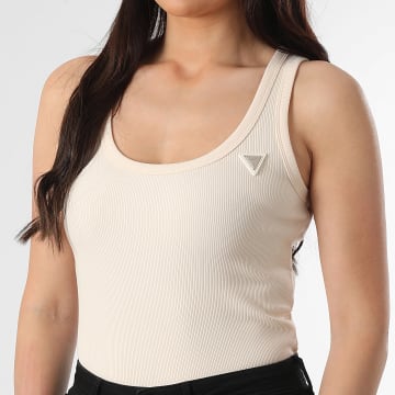 Guess - Top Rib Donna V4YP06-K8RT2 Beige Dorato