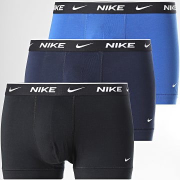 Nike - Lot De 3 Boxers Essential Cotton Stretch KE1284 Noir Bleu Marine Bleu Roi
