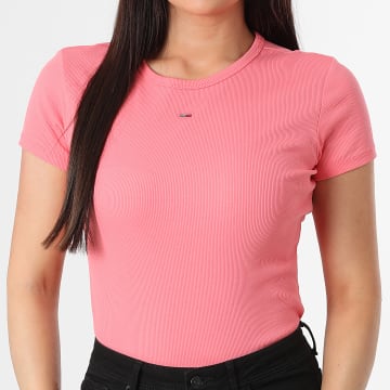 Tommy Jeans - Tee Shirt Slim Femme Essential 7383 Rose