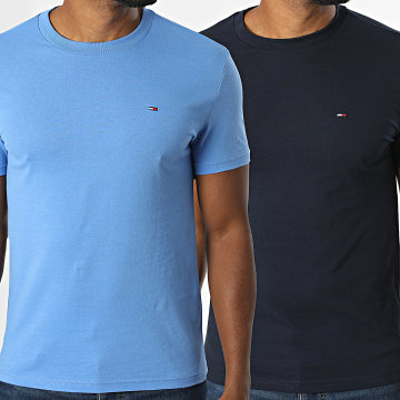 Tommy Jeans - Lot De 2 Tee Shirts Jersey 0687 Bleu Roi Bleu Marine