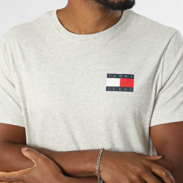 Tommy Jeans - Tee Shirt Slim Essential Flag 0740 Gris Chiné