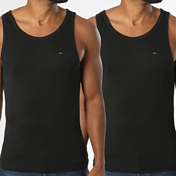 Tommy Jeans - Pack di 2 Top Slim Rib Tank 0769 Nero