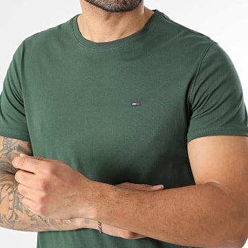 Tommy Jeans - Tee Shirt Slim Jersey 4411 Vert Foncé