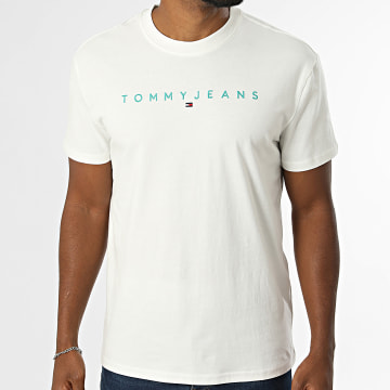 Tommy Jeans - T-Shirt Linear Logo 0744 Bege Claro