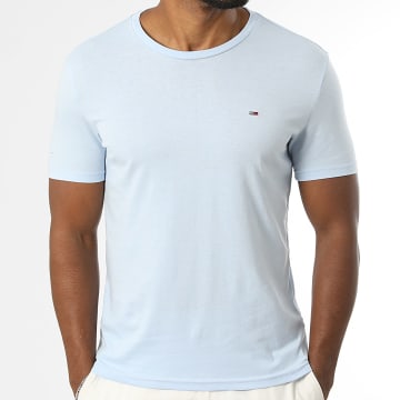 Tommy Jeans - Tee Shirt Slim Jaspe 0363 Bleu Clair