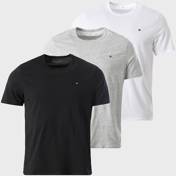 Tommy Hilfiger - Lot De 3 Tee Shirts 3870 Noir Gris Chiné Blanc