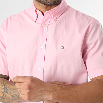 Tommy Hilfiger - Camicia Maniche Corte Regular Fit Flex Poplin Solida 2630 Rosa
