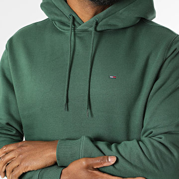 Tommy Jeans - Sweat Capuche Flag 0742 Vert Foncé