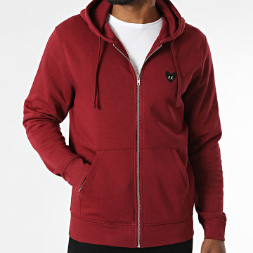Luxury Lovers - Sweat Zippé Capuche Black Heart Embroidery Bordeaux