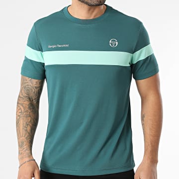 Sergio Tacchini - T-Shirt Leone 41237 Verde Scuro Verde Chiaro