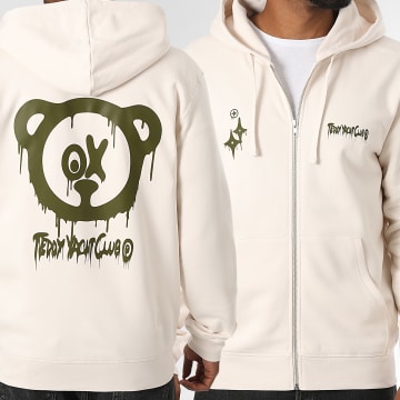 Teddy Yacht Club - Sudadera con Cremallera Capucha Simple Andrew Kaki Beige