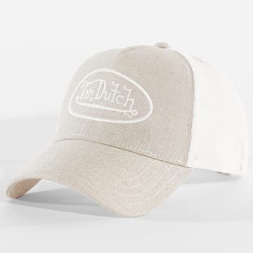 Von Dutch - Berretto Trucker Lino Beige Bianco