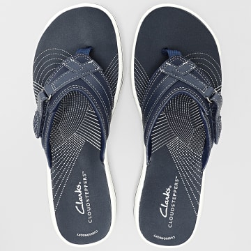 Clarks - Chinelos Femininos Brinkley Sea Navy Sintético