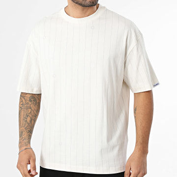 Hugo Blue - Tee Shirt Loose Fit A Rayures Norayati 50556404 Beige