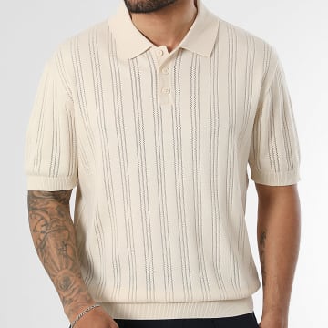 LBO - Polo Manches Courtes Maille Crochet 2302 Beige