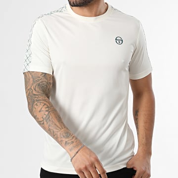 Sergio Tacchini - T-Shirt A Bande Mesale 41638 Beige Chiaro