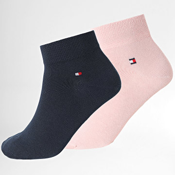 Tommy Hilfiger - Lot De 2 Paires De Chaussettes 5001 Bleu Marine Rose Clair