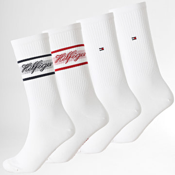 Tommy Hilfiger - Lot De 4 Paires De Chaussettes 8505 Blanc Bleu Marine Foncé Rouge