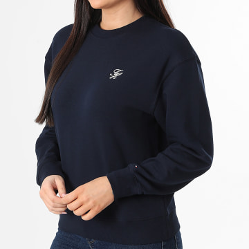 Tommy Hilfiger - Sweat Crewneck Femme Regular Fit Script 8724 Bleu Marine