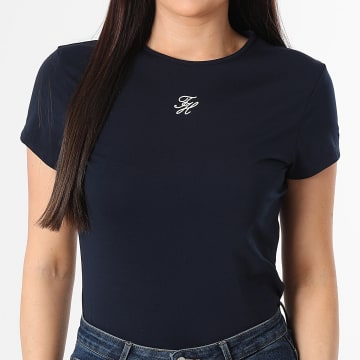 Tommy Hilfiger - Tee Shirt Femme Slim Script 8710 Bleu Marine