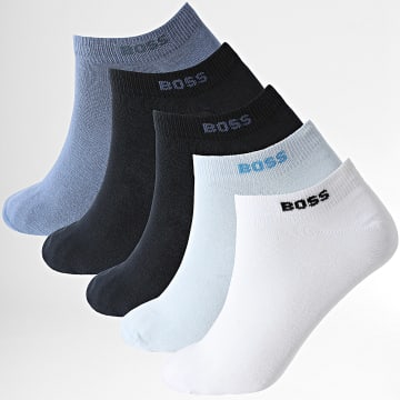 BOSS - Pack de 5 Pares de Calcetines Lisos 50493197 Azul Marino Azul Claro Blanco Azul