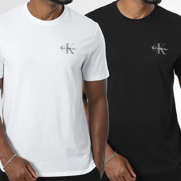 Calvin Klein - Lot De 2 Tee Shirts RF279 Blanc Noir