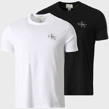 Calvin Klein - Lot De 2 Tee Shirts RF279 Blanc Noir