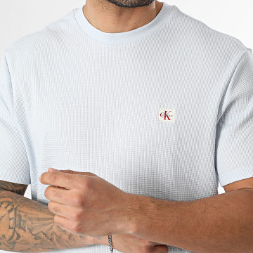 Calvin Klein - Tee Shirt Waffle 008G Bleu Ciel