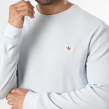 Calvin Klein - Sweat Crewneck Waffle EM217 Bleu Clair