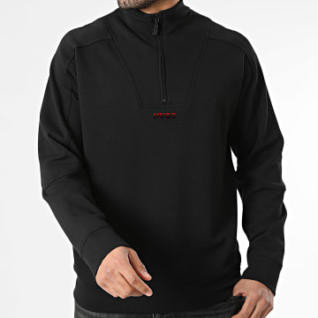 HUGO - Camisola com Capuz Decote Alto Zíper Atlas 50557016 Preto