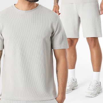 LBO - Conjunto T-Shirt E Calção de treino Waffle 4148 Cinza Claro