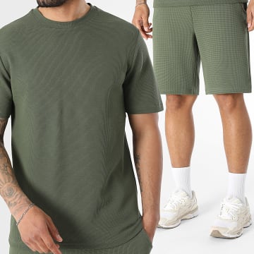 LBO - Conjunto T-Shirt E Calção de treino Waffle 4151 Verde Caqui