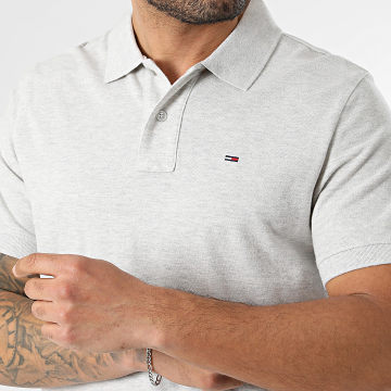 Tommy Jeans - Polo Manga Curta Regular Fit Essential 2711 Cinza Mesclado