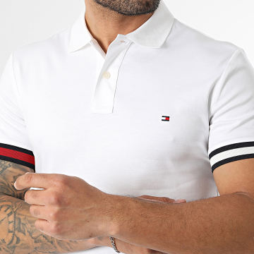 Tommy Hilfiger - Polo Manches Courtes Slim Rwb Cuff Liquid Cotton 2743 Blanc