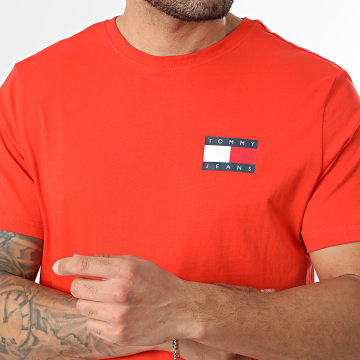 Tommy Jeans - T-Shirts Slim Essential Flag 0740 Orange