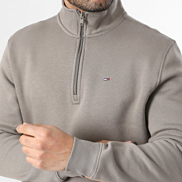 Tommy Jeans - Sweat Col Montant Zippée Regular Fit 0339 Taupe