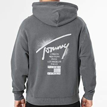 Tommy Jeans - Sweat Capuche Relaxed Fit Neon Washed Sign 2840 Gris