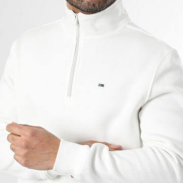Tommy Jeans - Sweat Col Montant Zippée Regular Fit 0339 Blanc