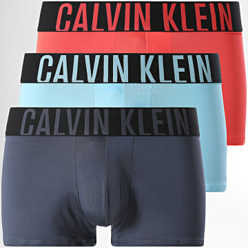 Calvin Klein - Lot De 3 Boxers NB3775A Rouge Bleu Clair Gris Anthracite
