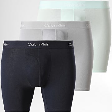Calvin Klein - Lot De 3 Boxers 4394 Bleu Marine Gris Turquoise Clair