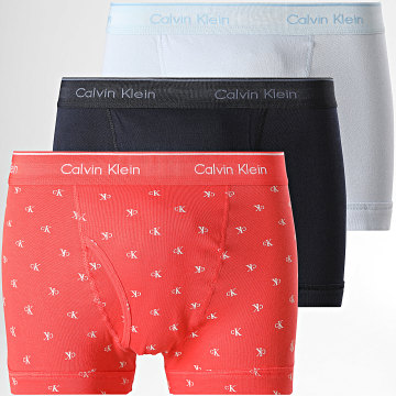 Calvin Klein - Lot De 3 Boxers NB4002A Rouge Bleu Clair Bleu Marine