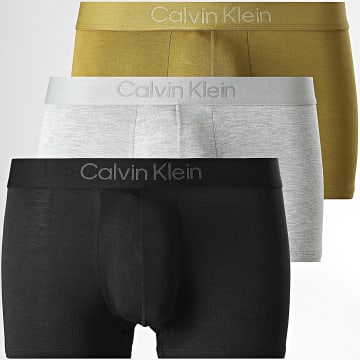 Calvin Klein - Lot De 3 Boxers NB4192 Vert Kaki Gris Chiné Noir