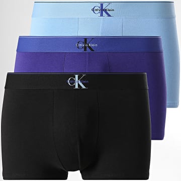 Calvin Klein - Lot De 3 Boxers NB4472 Noir Bleu Clair Violet