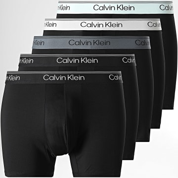 Calvin Klein - Lot De 5 Boxers NB4413 Noir Gris Clair Gris Anthracite Bleu Clair