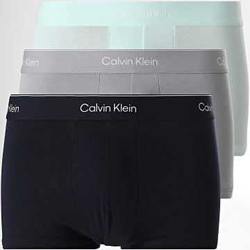 Calvin Klein - Lot De 3 Boxers 4389 Gris Bleu Marine Turquoise Clair
