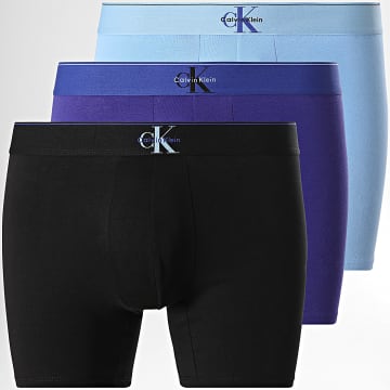 Calvin Klein - Lot De 3 Boxers NB4473 Noir Bleu Clair Violet