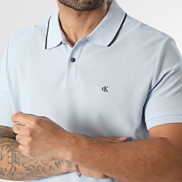 Calvin Klein - Polo Manga Corta Refined Pique Tipped LC239 Azul Claro